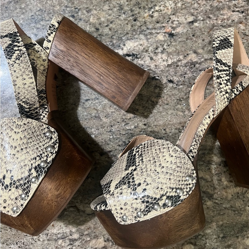 Schutz Snakeskin Platform Heels